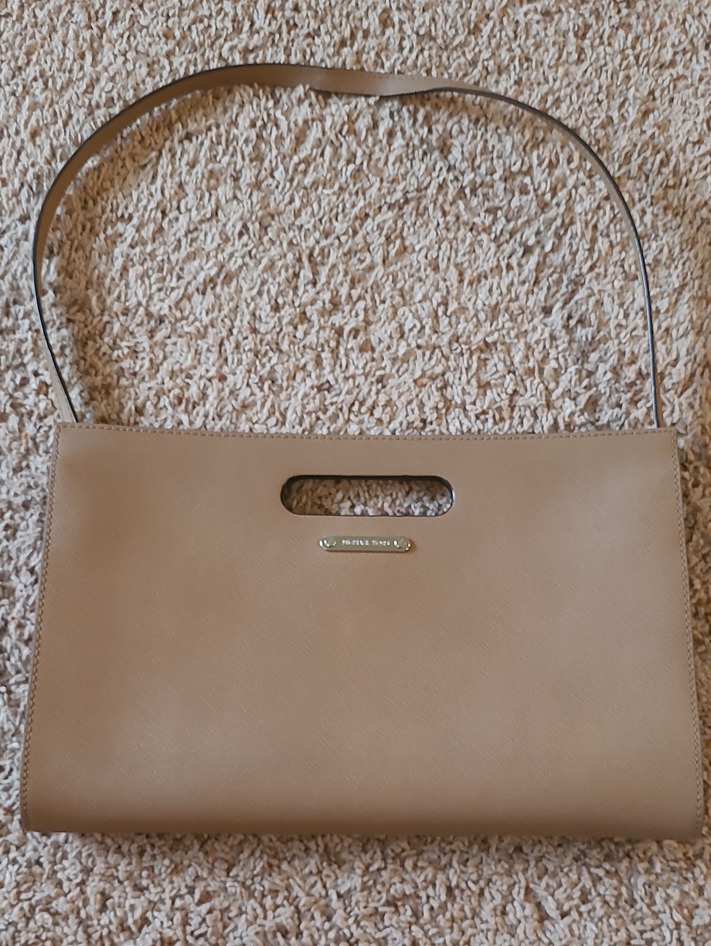 Michael Kors Tilda Tan Saffiano Leather Clutch Bag